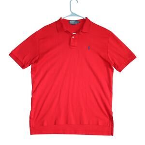 Polo Ralph Lauren Polo Shirt Mens Medium Red Rugby Pullover Golf